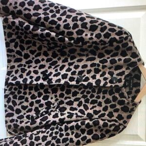 Ann Taylor animal print jacket brown black purple
